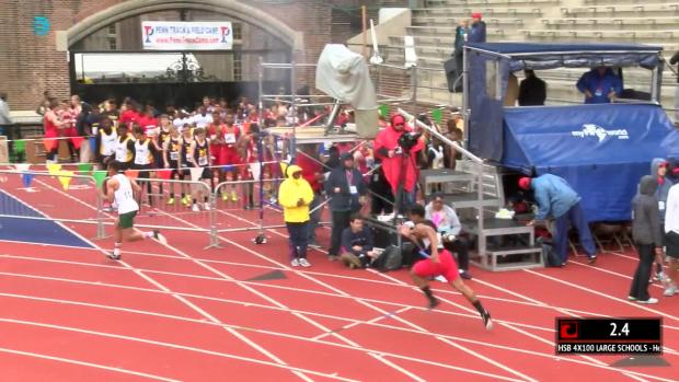 Event 327 Boys Large Schools 4x100m Heat 9