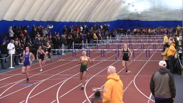 Varsity Girls 55 Hurdles Prelims Heat 5