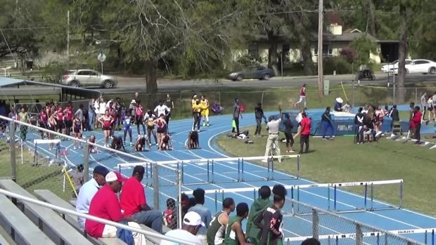 Girls 100 Hurdles Finals Section 1