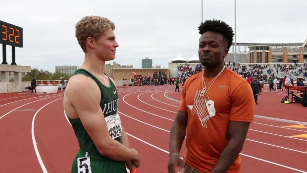 Marquise Goodwin Talks To Boling After 100m