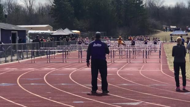Girls 100 Hurdles Heat 1