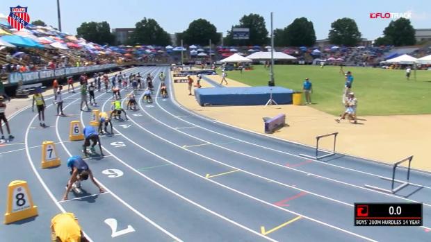 Boys 200 Hurdles Prelims Heat 5 - 14 YO