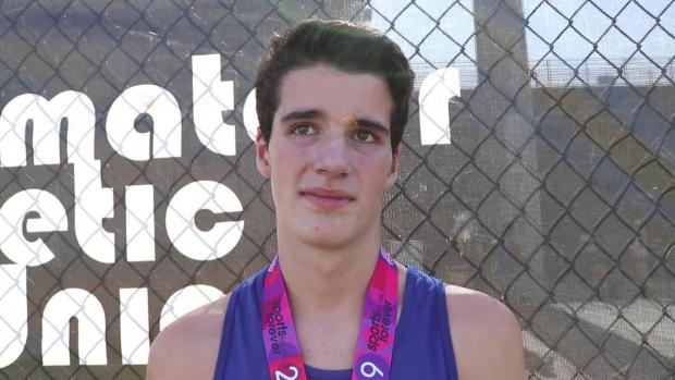 Nathan Lopez takes 2nd in 14yo 1500m