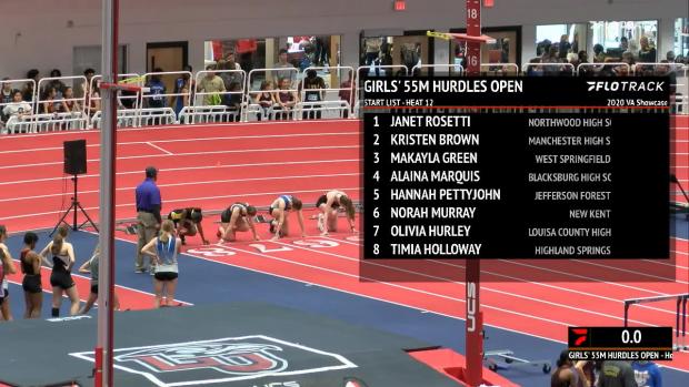 Open Girls 55 Hurdles Prelims Heat 12