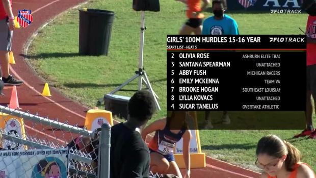 15-16 YO Girls 100 Hurdles Prelims Heat 5
