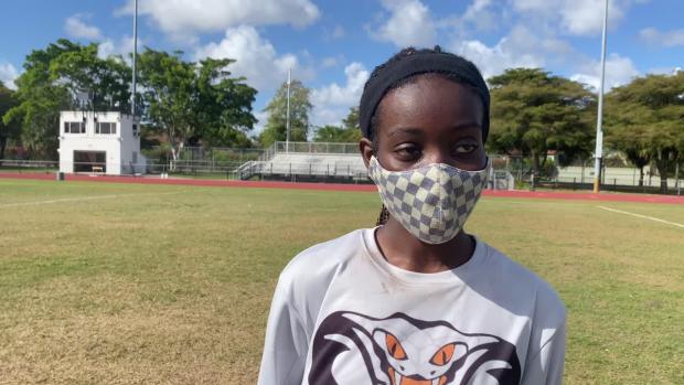 Peter-Shae Fuller on winning the long jump