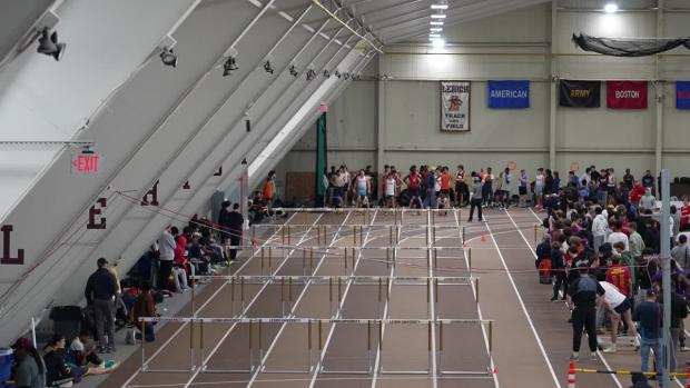 Division 1 Boys 60 Hurdles Prelims Section 3