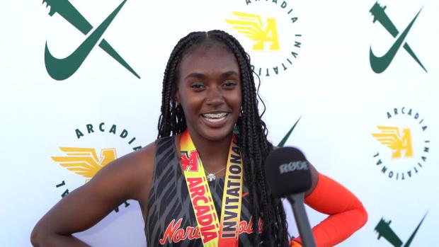 Jasmine Robinson After 2nd Fastet 300mH Race of All-Time