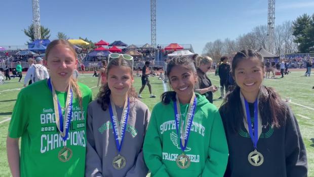 South Fayette girls on their PA#2 4x800 effort