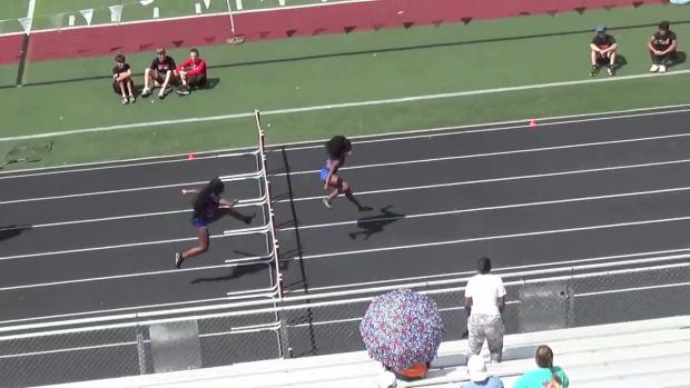 Girls 100 Hurdles Heat 1