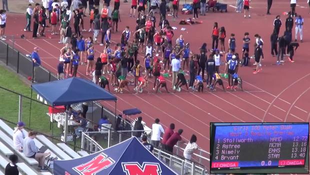 Girls 100 Prelims Heat 4