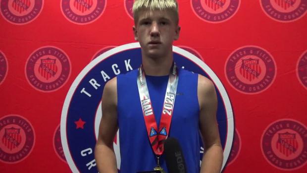 Cade Jones takes gold in 13yr old boys Pole Vault