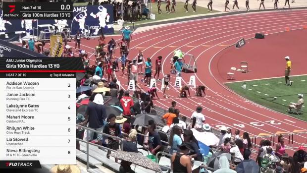 Middle School Girls' 100m Hurdles, Semi-Finals 7 - Age 13
