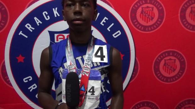 Damare Smith takes home gold in 13yr old boy's 100m hurdles