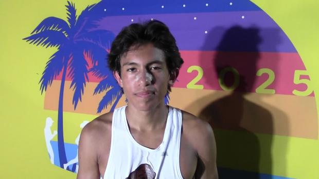 Joaquim Sandoval after winning Blue Varsity B race