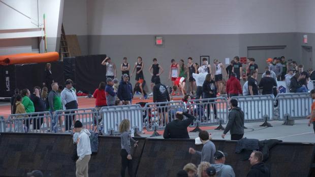 High School Boys Division 60m Hurdles Prelims Heat 1