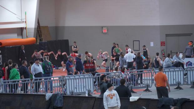 High School Boys Division 60m Hurdles Prelims Heat 2