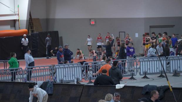 High School Girls Division 60m Hurdles Prelims Heat 1