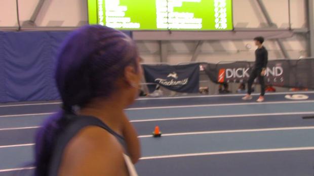 Rebekah Garrett rocks the home crowd in record time