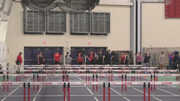 Girls 55 Hurdles Prelims Heat 3