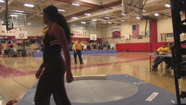 Group 3 Girls Shot Put Competition - NJSIAA Sectional