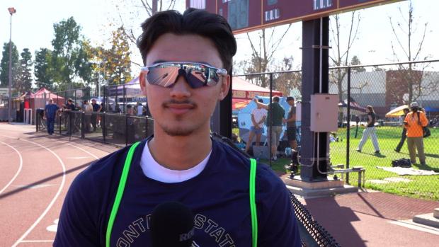 Cy Lugo After Winning the 150m Dash