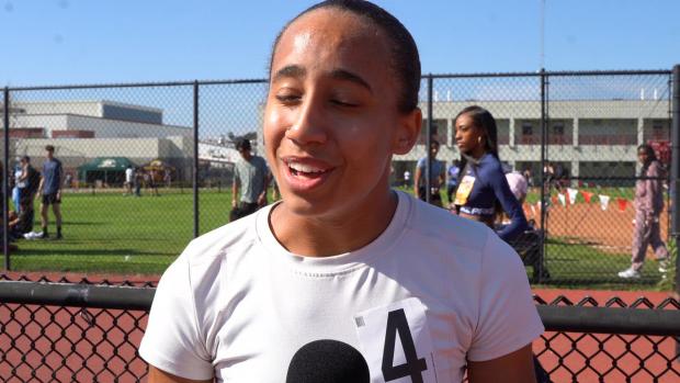 Gabrielle Thomas After Winning the 60m Hurdles Championship