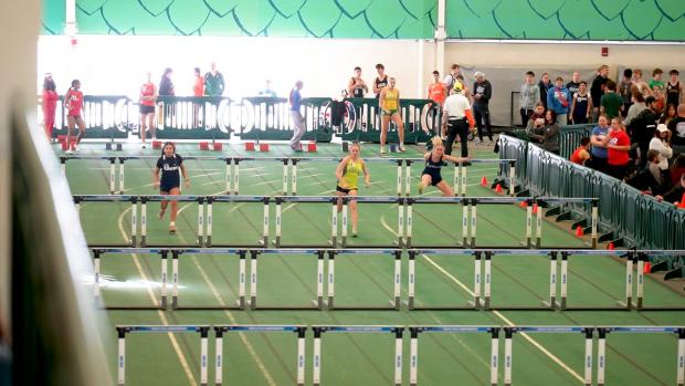 Girls 60 Hurdles Prelims Heat 1