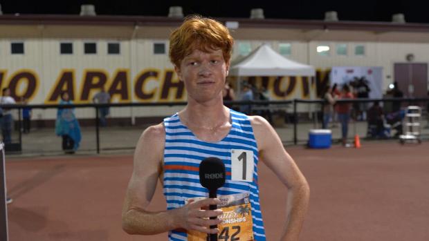 Owen Abbott After Winning the 3000m Winter Championships