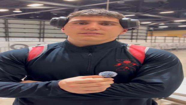 Luke Matherly wins shot with 13.5m throw 