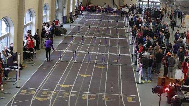 Girls 55 Hurdles Prelims Heat 3