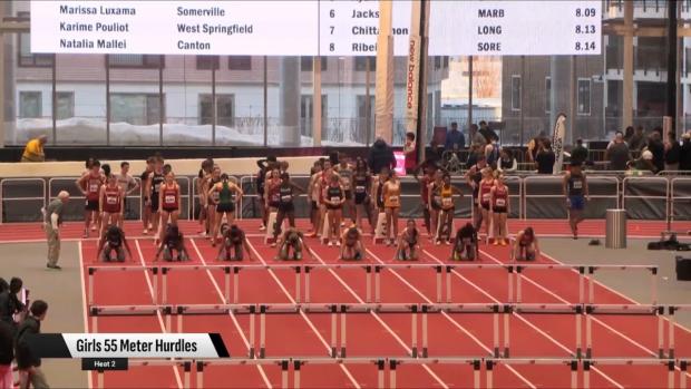Division 3 Girls 55 Hurdles Prelims Heat 2