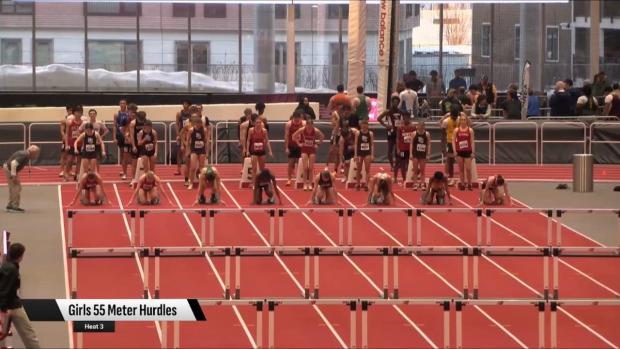 Division 3 Girls 55 Hurdles Prelims Heat 3