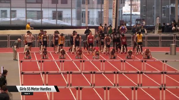 Division 3 Girls 55 Hurdles Prelims Heat 4