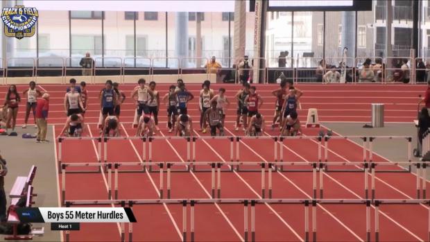 Division 1 Boys 55 Hurdles Prelims Heat 1