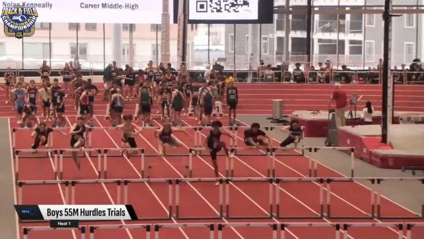 Division 5 Boys 55 Hurdles Prelims Heat 1