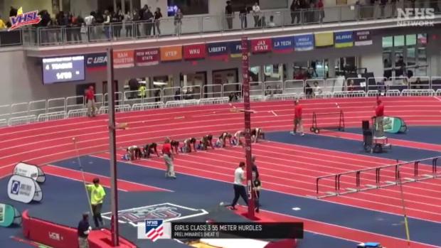 Girls 55 Hurdles Prelims Heat 1