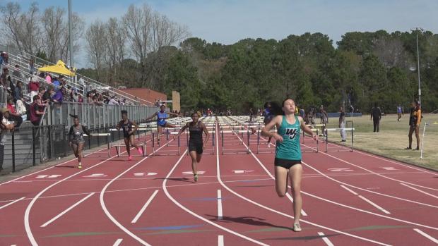 Girls 100 Hurdles Finals Section 1
