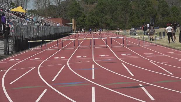 Girls 300 Hurdles Finals Section 1