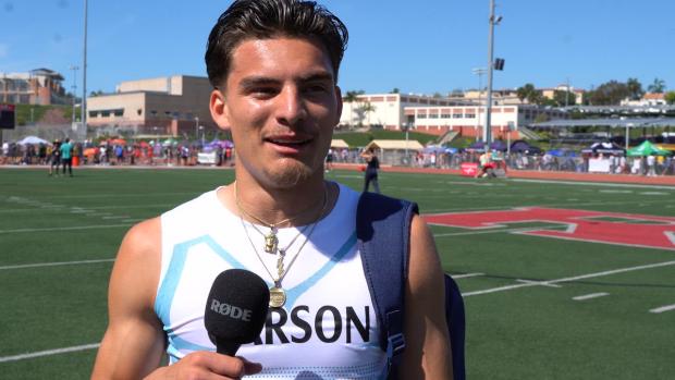 Jayden Rendon After Winning the Redondo 110m Hurdles