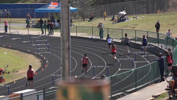 Girls 400 Hurdles Finals Section 1
