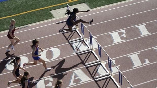 Girls 100 Hurdles Heat 5