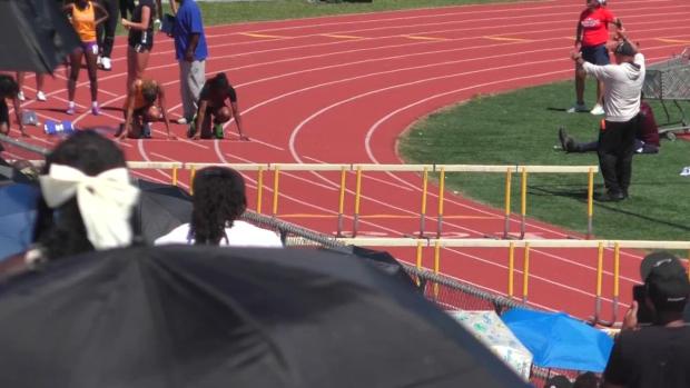 Girls 100 Hurdles Heat 2