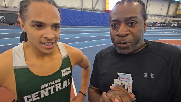 Ken-Ye Pendleton Wins His 60m Heat