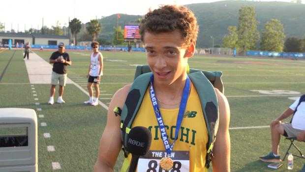 Ryan Burger (Mira Costa) After Winning the HOKA 800m