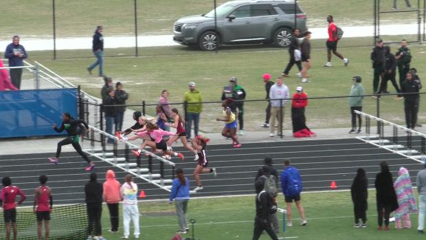 Girls 100 Hurdles Prelims Heat 1
