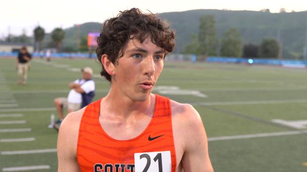 Michael Scarince (South Passadena) After Winning HOKA 3200m