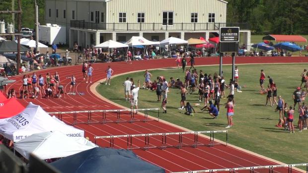 Girls 100 Hurdles Heat 1