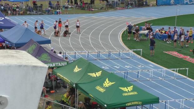 Girls 100 Hurdles Heat 1