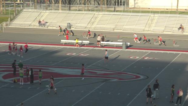 Boys 300m Hurdles Heat 1